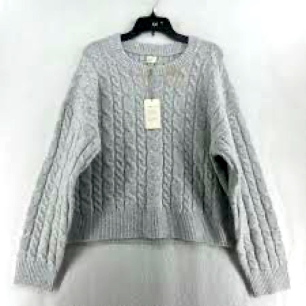 A New Day Cable Crewneck sweater Light Grey